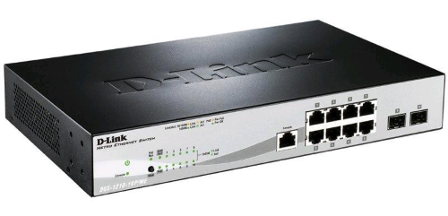 D-Link Web Smart DGS-1210-10P/ME - Switch - gestito - 8 x 10/100/1000 (PoE) + 2 x Gigabit SFP - montabile su rack - PoE (78 W)